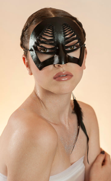 Echo Exotic Leather Masquerade Mask by Wendy Drolma – The Mysterious Mask  Shop