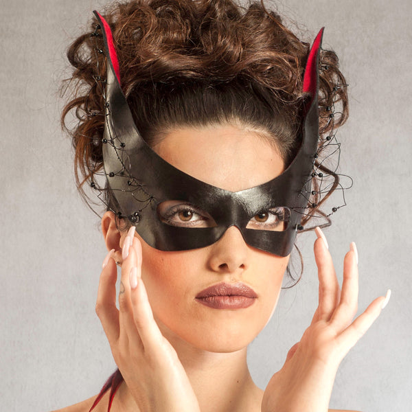 Echo Exotic Leather Masquerade Mask by Wendy Drolma – The Mysterious Mask  Shop