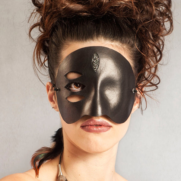 Echo Exotic Leather Masquerade Mask by Wendy Drolma – The Mysterious Mask  Shop